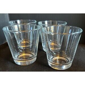 Modern Old Fashion Whiskey Glass (Cocktail Or  Rock Glass) 4 oz- Set Of  4